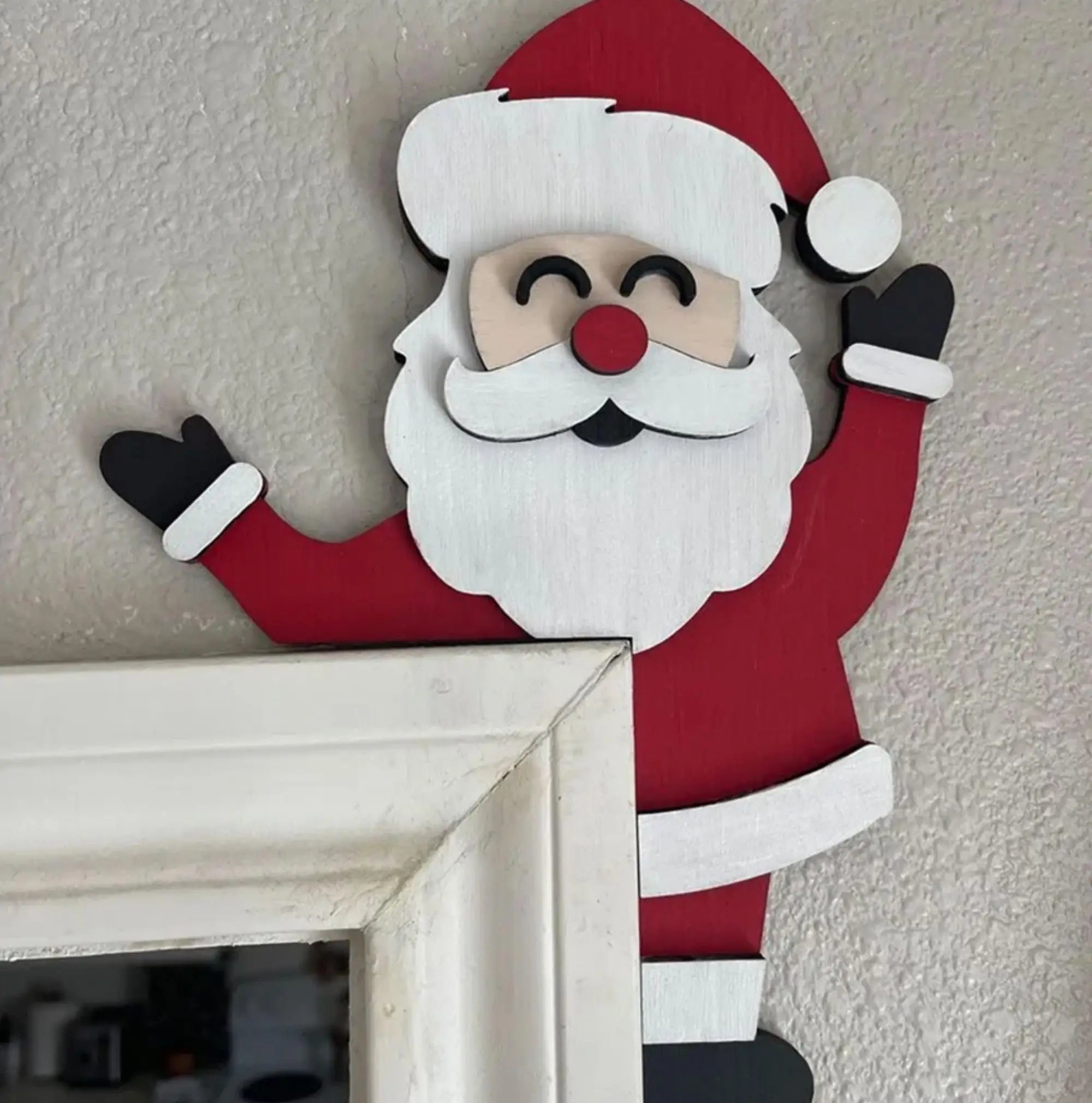 Christmas Decoration 2025 1pc Santa Clau Christmas Door Corner Decoration Diy Stitching Creatives Home Decor Colgante De Navidad