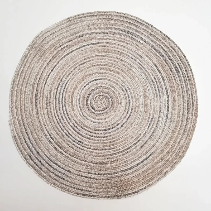 Round Braided Placemats,Washable Round Placemats for Kitchen Table 15 inch Round Table Mat for Dining Tables Holiday Party Decor