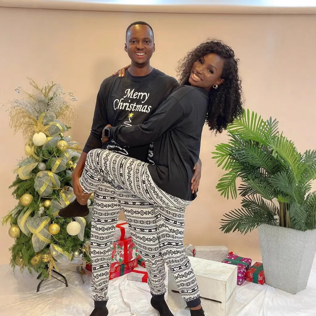 Pyjama de Noël Familial 2025 Vintage - Ensemble Assorti Parents Enfants Bébé