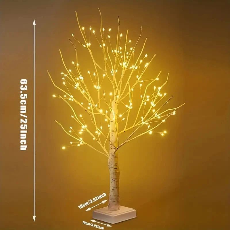 Arbre Lumineux LED Bouleau 144 LED - Blanc Chaud USB/Batterie - Décoration Noël