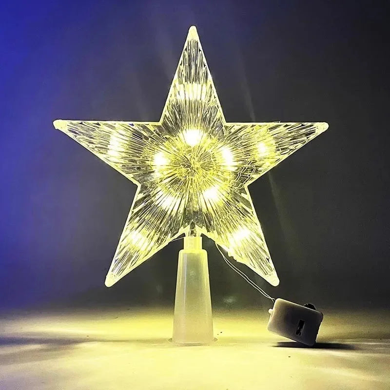 Étoile LED Lumineuse 15cm pour Sapin de Noël - Blanc Chaud - Décoration Festive