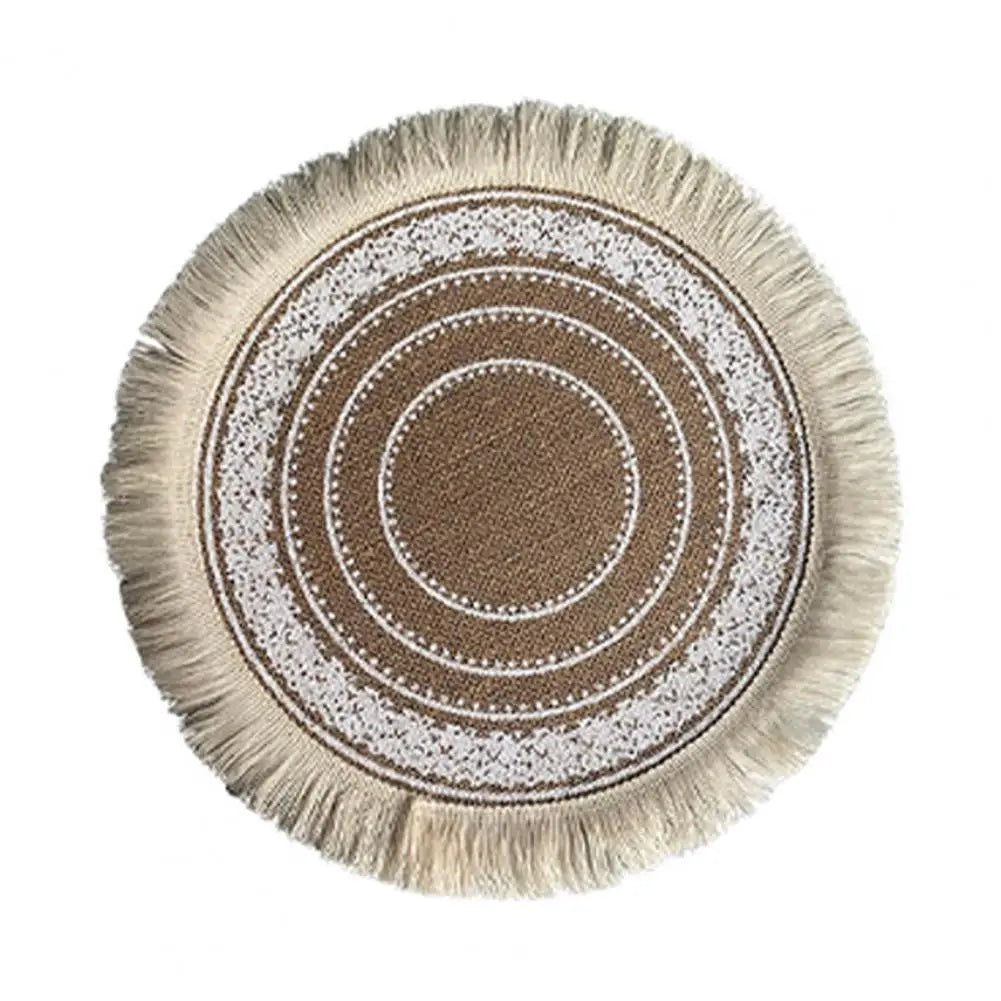 Napperon Rond en Rotin 38cm - Dessous de Plat Fait Main Décor Maison