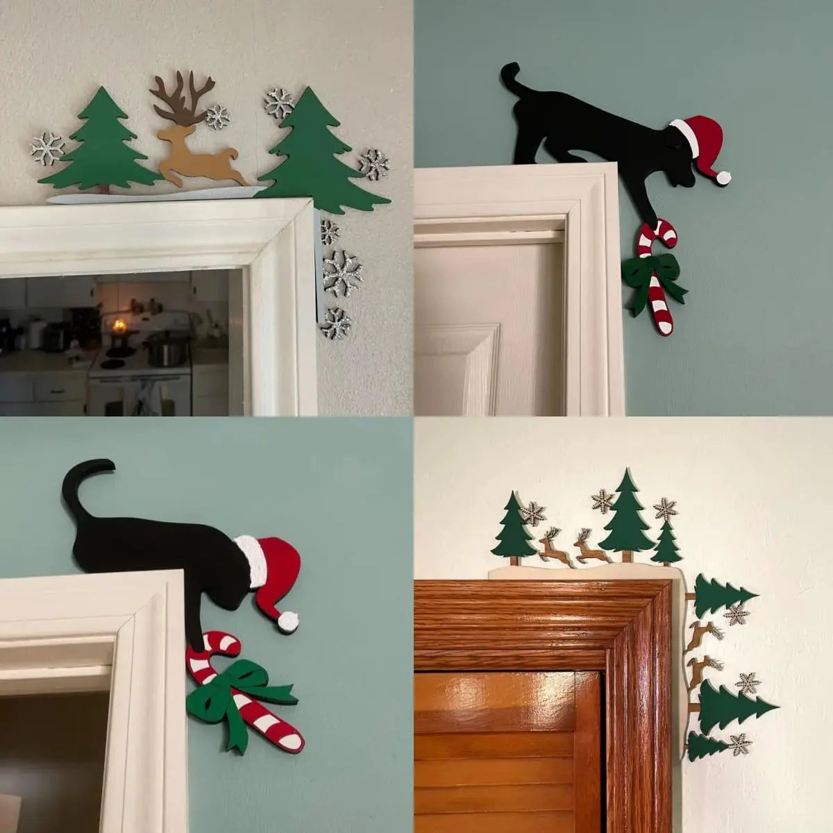 Christmas Decoration 2025 1pc Santa Clau Christmas Door Corner Decoration Diy Stitching Creatives Home Decor Colgante De Navidad