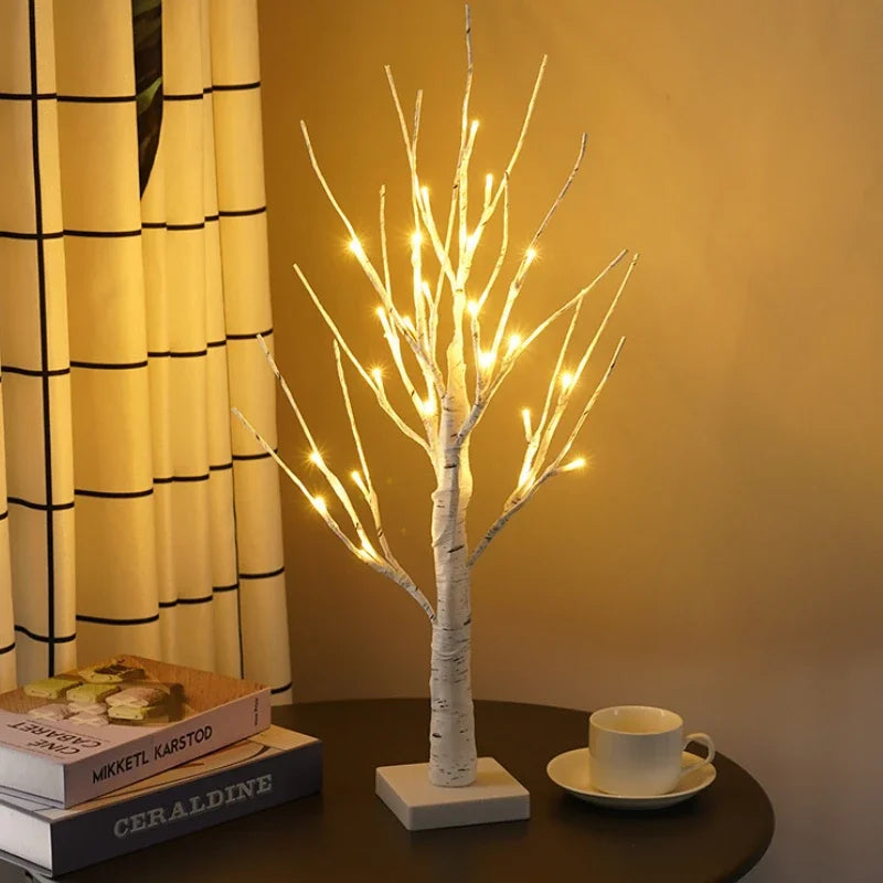 Arbre LED Bouleau de Noël - Lumières Décoratives Chambre Intérieur Lumineux