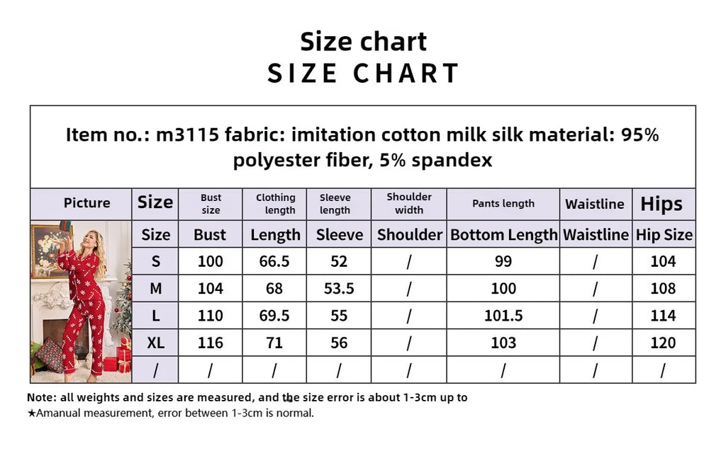 Pyjama de Noël familial pour femme - Ensemble 2 pièces - Motif floral festif