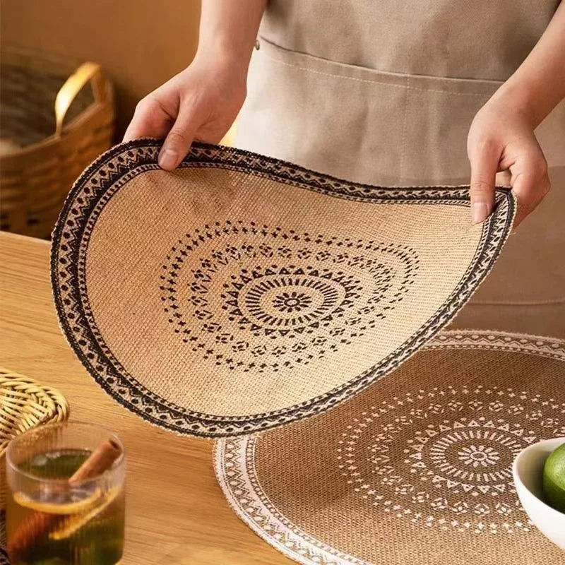 Table Mat Round Placemat Table Individual For Dining Room Decoration Accessories Kitchen Placemats Coffee Coasters Party Dinner