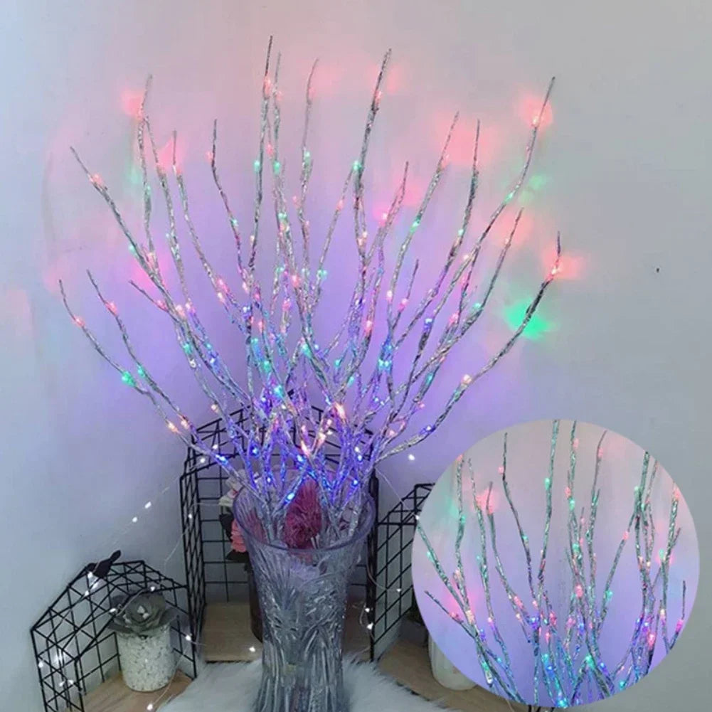 Branches LED 20 LED Multicolores - Lumières Décoratives à Piles Flexibles