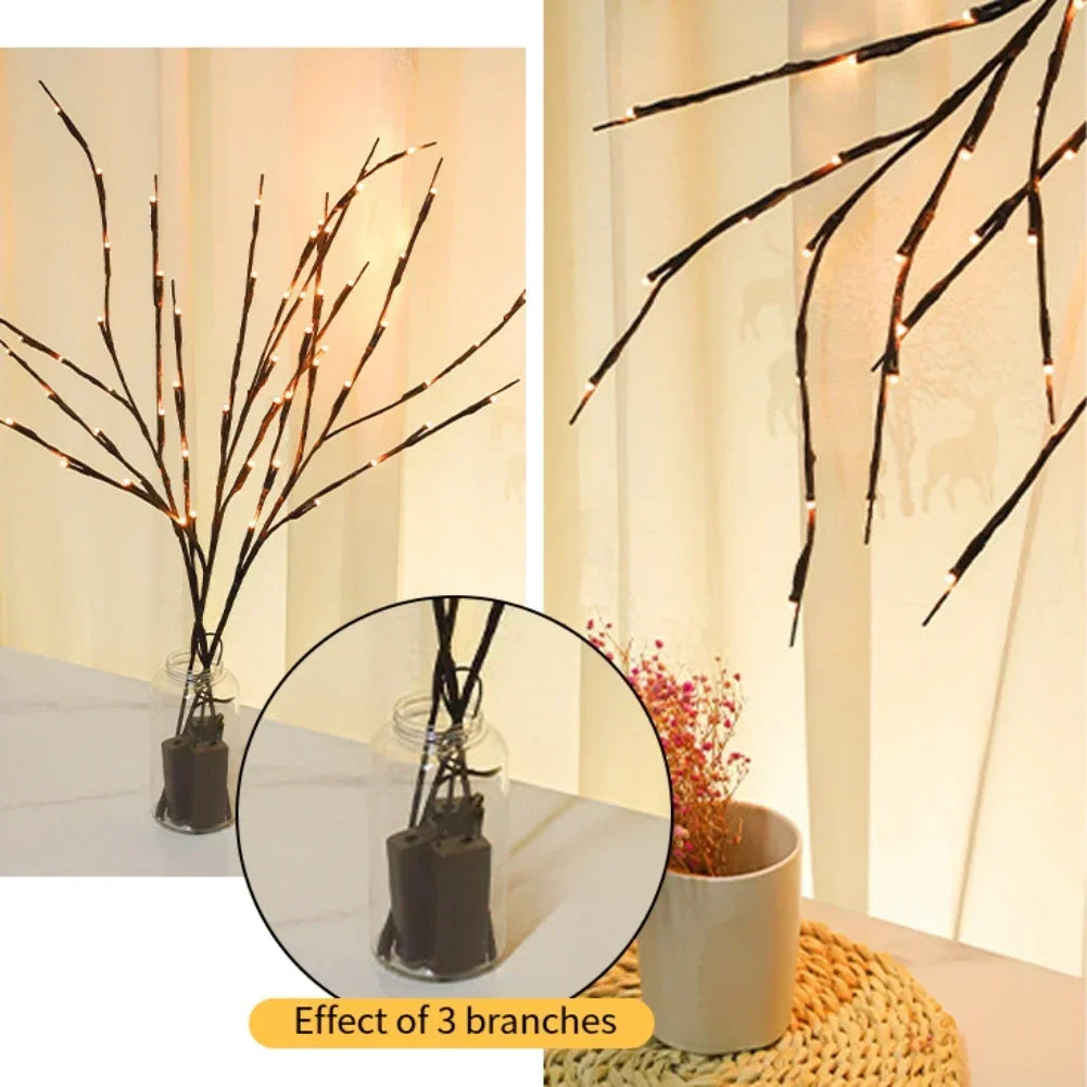 Branches LED 20 LED Multicolores - Lumières Décoratives à Piles Flexibles