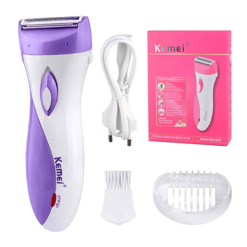 Rasoir Électrique Kemei KM-3018 - Épilateur Rechargeable Corps Complet Femme