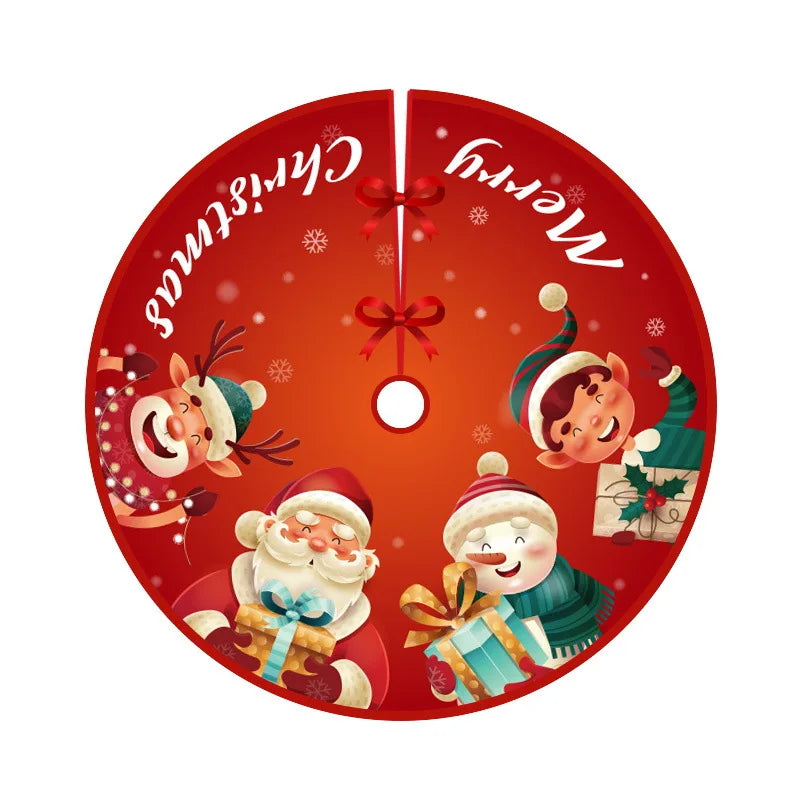 Jupe de Sapin Rustique à Carreaux Buffalo Rouge et Noir avec Ornements