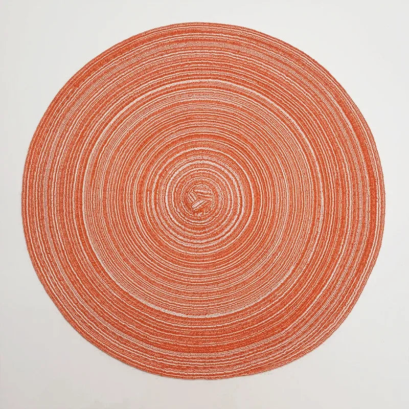Round Braided Placemats,Washable Round Placemats for Kitchen Table 15 inch Round Table Mat for Dining Tables Holiday Party Decor