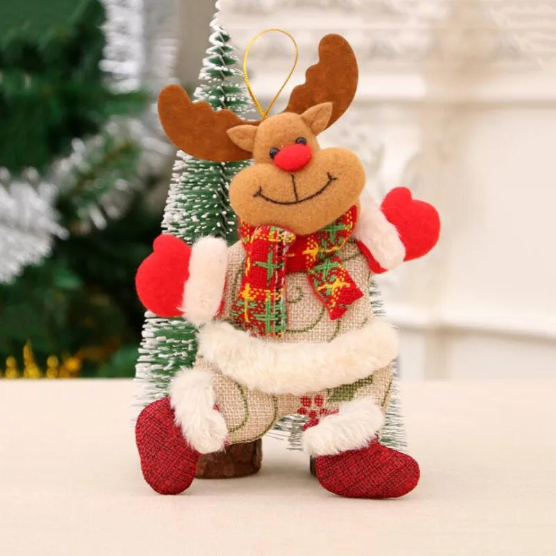 Christmas Plush Doll Ornaments White Santa Claus Snowman Xmas Tree Drop Ornaments Decoration For Home Xmas Party Kids Gifts