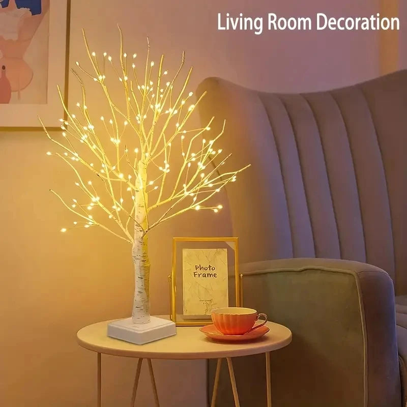 Arbre Lumineux LED Bouleau 144 LED - Blanc Chaud USB/Batterie - Décoration Noël