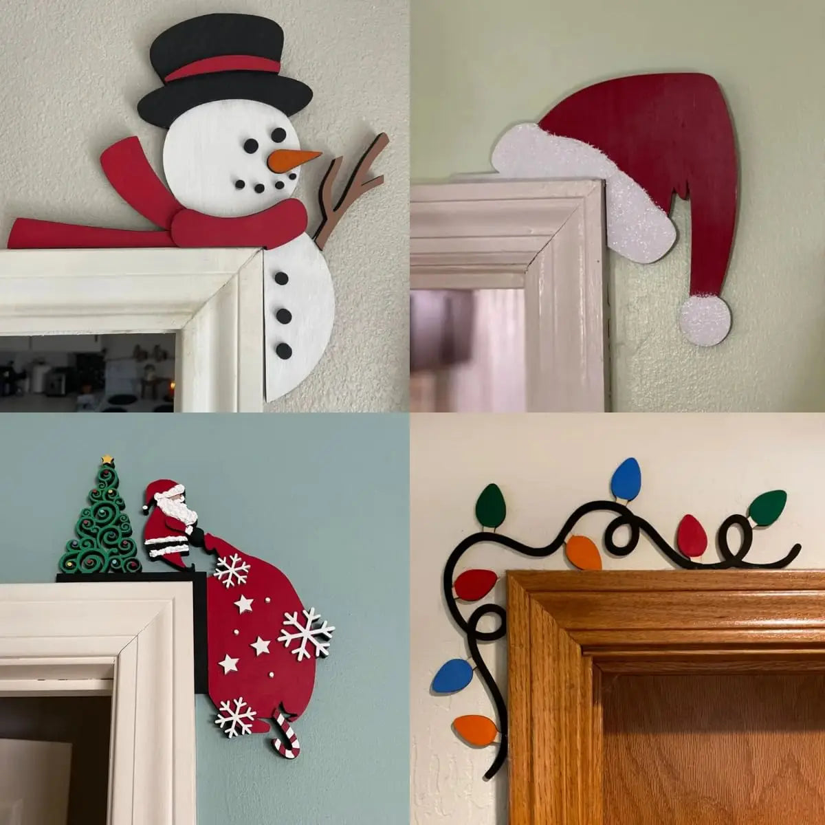 Christmas Decoration 2025 1pc Santa Clau Christmas Door Corner Decoration Diy Stitching Creatives Home Decor Colgante De Navidad