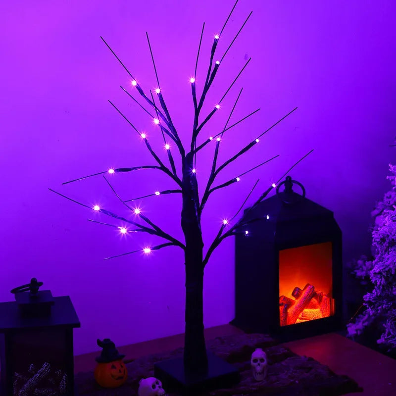 Arbre LED Bouleau de Noël - Lumières Décoratives Chambre Intérieur Lumineux