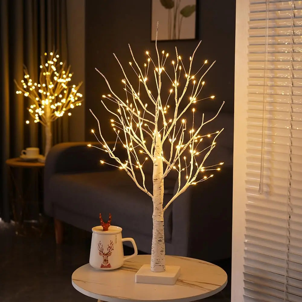 Arbre LED Bouleau de Noël - Lumières Décoratives Chambre Intérieur Lumineux