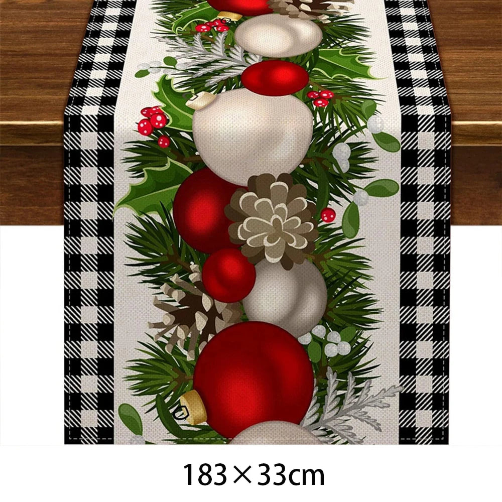 Chemin de Table de Noël 2025 - Décoration Table Festive pour Fête