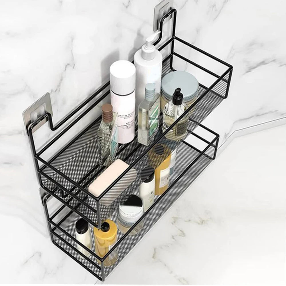 Étagère Murale Salle de Bain Sans Perçage - Rangement Multifonction