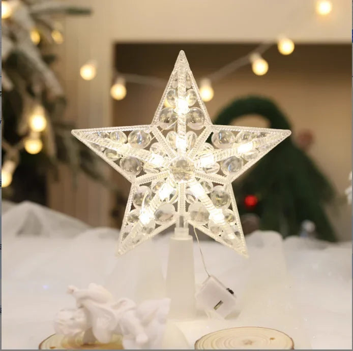 Étoile LED Lumineuse 15cm pour Sapin de Noël - Blanc Chaud - Décoration Festive