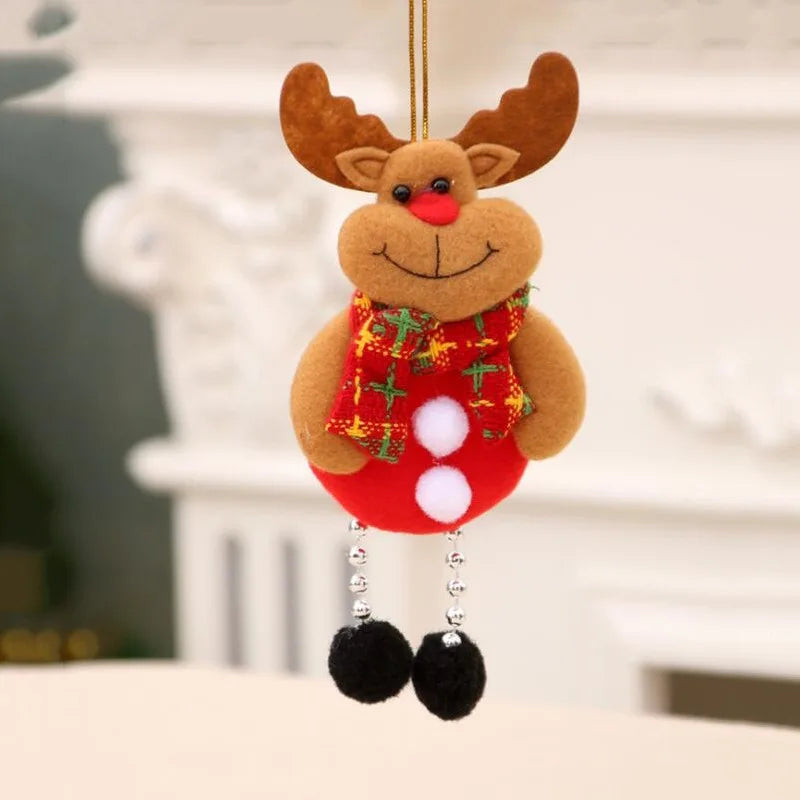 Christmas Plush Doll Ornaments White Santa Claus Snowman Xmas Tree Drop Ornaments Decoration For Home Xmas Party Kids Gifts