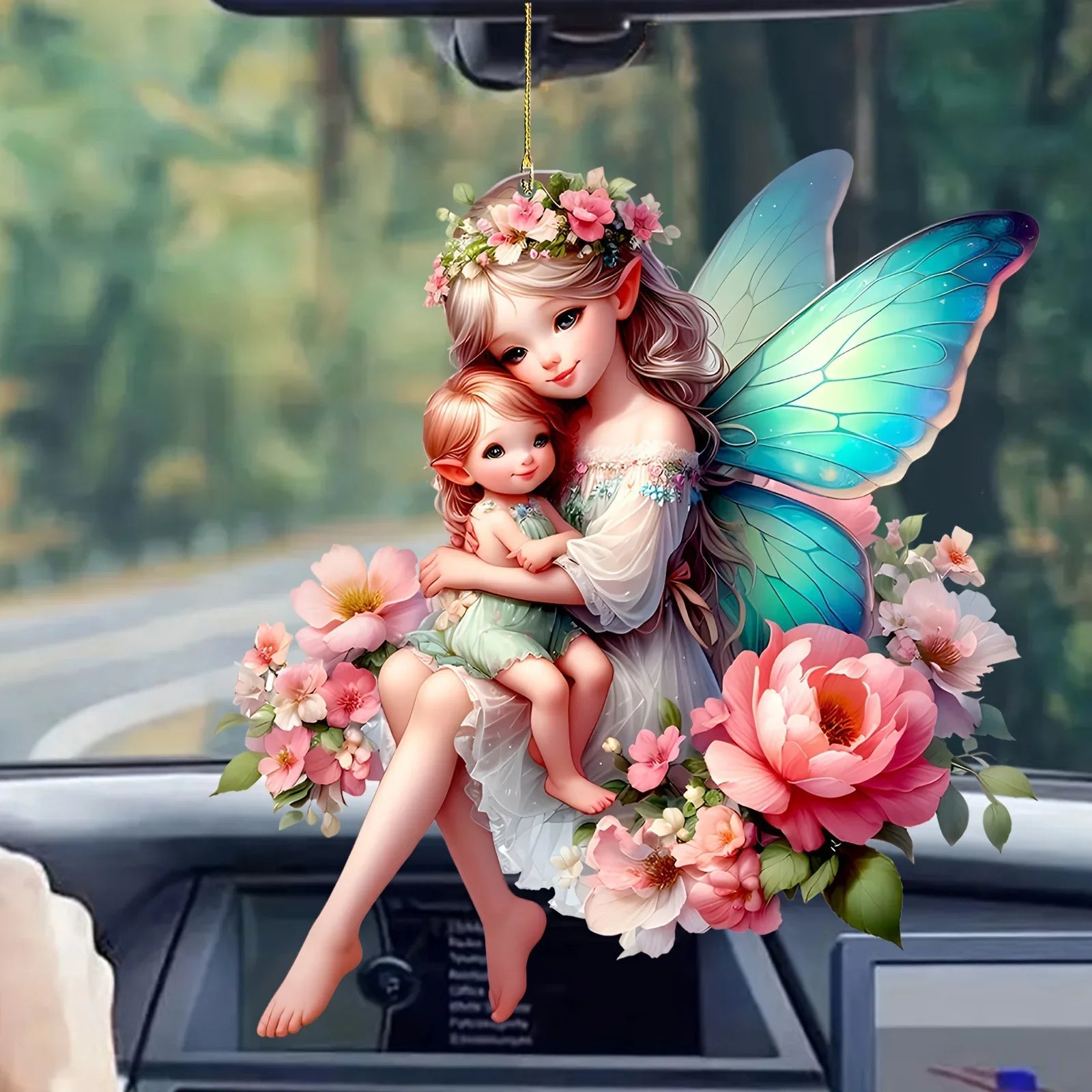 Attrape-Soleil Fée des Fleurs - Décoration Fenêtre Vitrail Acrylique