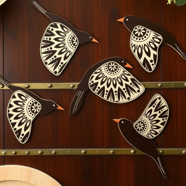 Décoration Murale Oiseau Volant en Bois - Art Mural Naturel