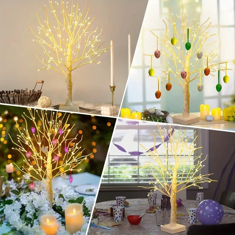 Arbre Lumineux LED Bouleau 144 LED - Blanc Chaud USB/Batterie - Décoration Noël