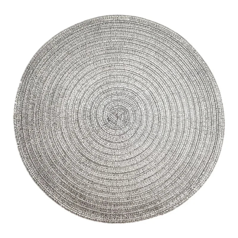 Round Braided Placemats,Washable Round Placemats for Kitchen Table 15 inch Round Table Mat for Dining Tables Holiday Party Decor