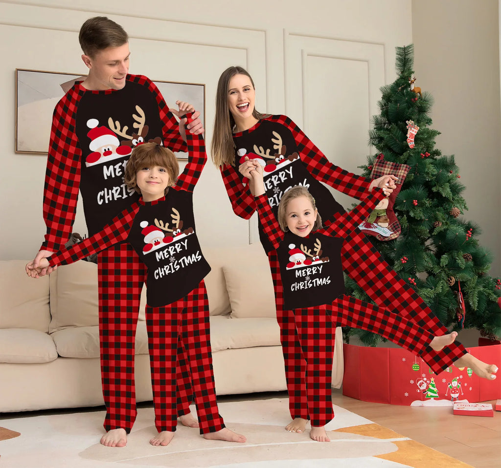 Pyjama de Noël Familial Père Noël - Ensemble Assorti Femme Homme Enfant