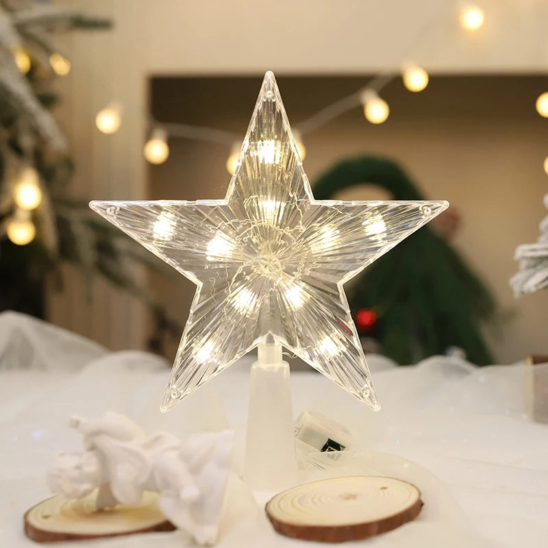 Étoile LED Lumineuse 15cm pour Sapin de Noël - Blanc Chaud - Décoration Festive