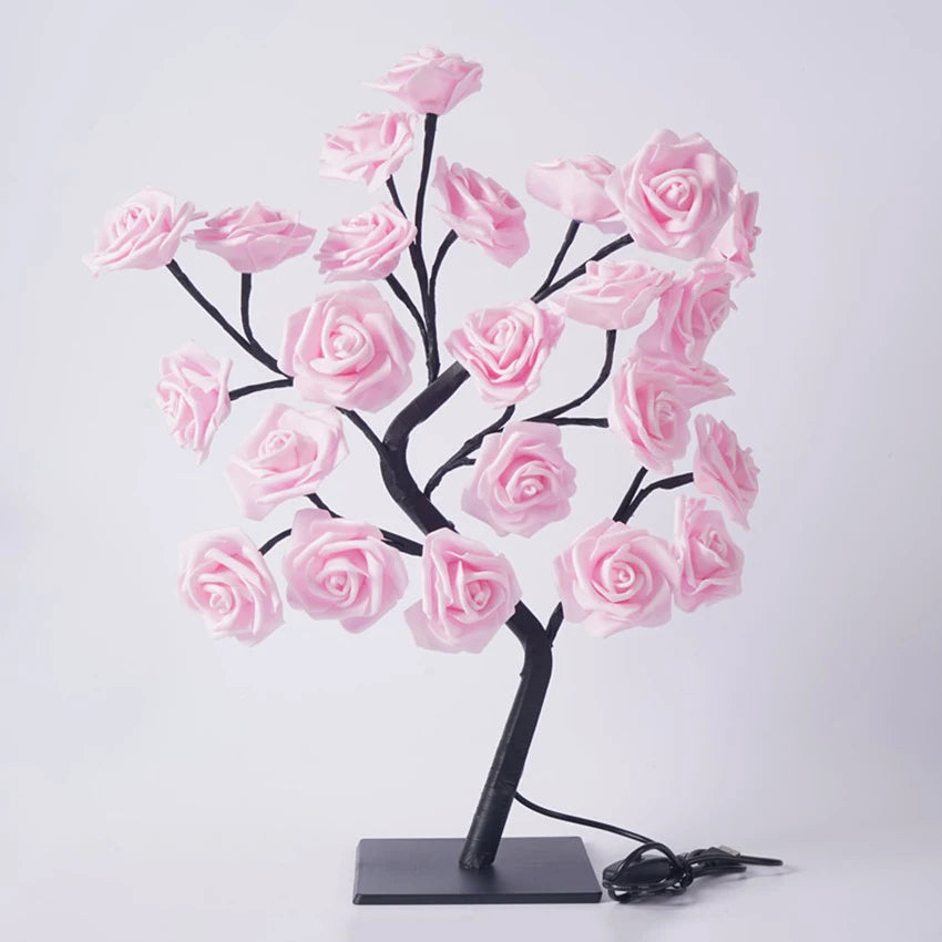 36LED/108LED Table Lamp, Rose Light String, Tree Night Lights, USB Powered Lighting, for Girls Lover Party Camping Summer  Decor