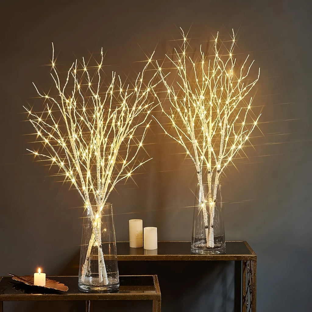 Branches LED Bouleau Blanc - Guirlande Lumineuse Fête Mariage Table