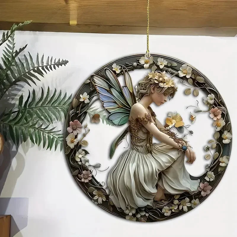 Attrape-Soleil Fée des Fleurs - Décoration Fenêtre Vitrail Acrylique