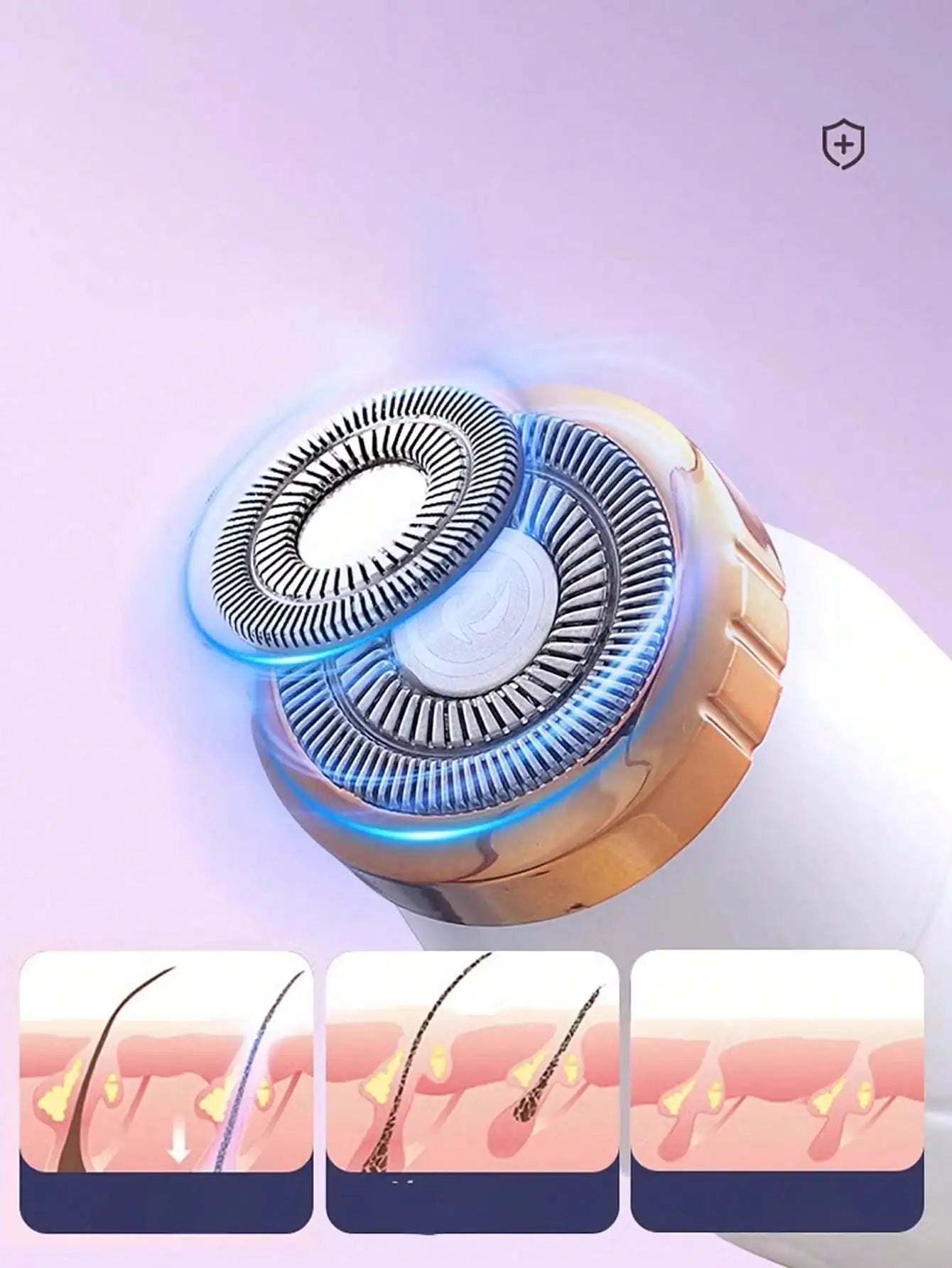 Rasoir Électrique Femme 2026 - Sans Fil Rechargeable Visage Bikini Jambes