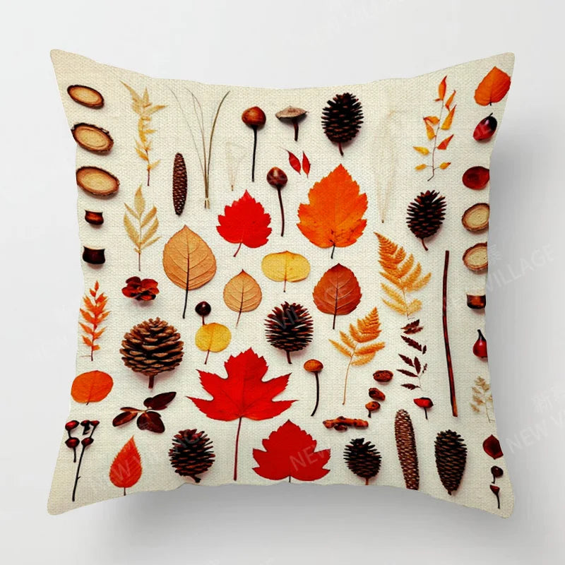 Scandinavian Plant Print Pillow Cover Living Room Sofa Cushion Cover Modern Simple Ins Style Home Decoration 40x40cm