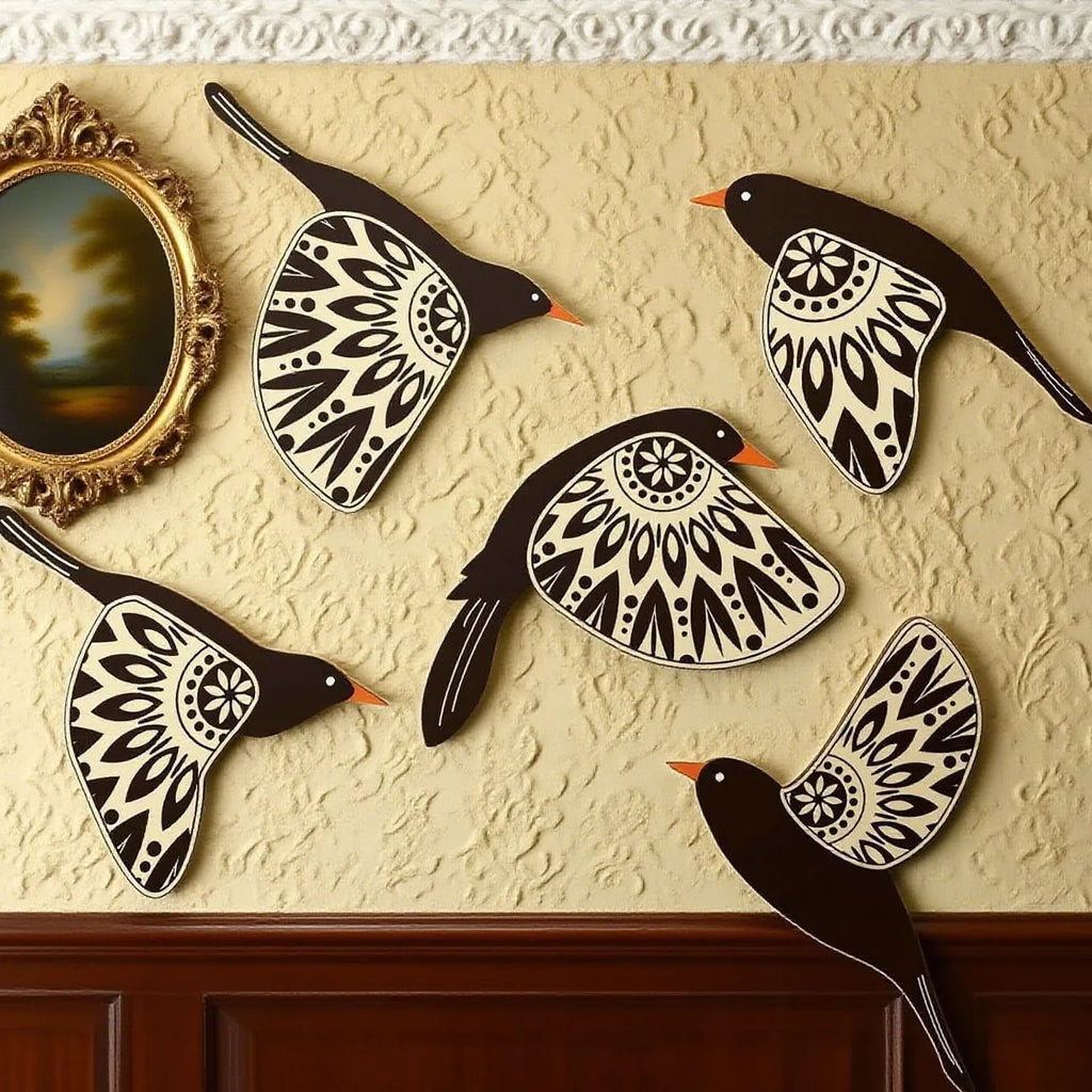 Décoration Murale Oiseau Volant en Bois - Art Mural Naturel