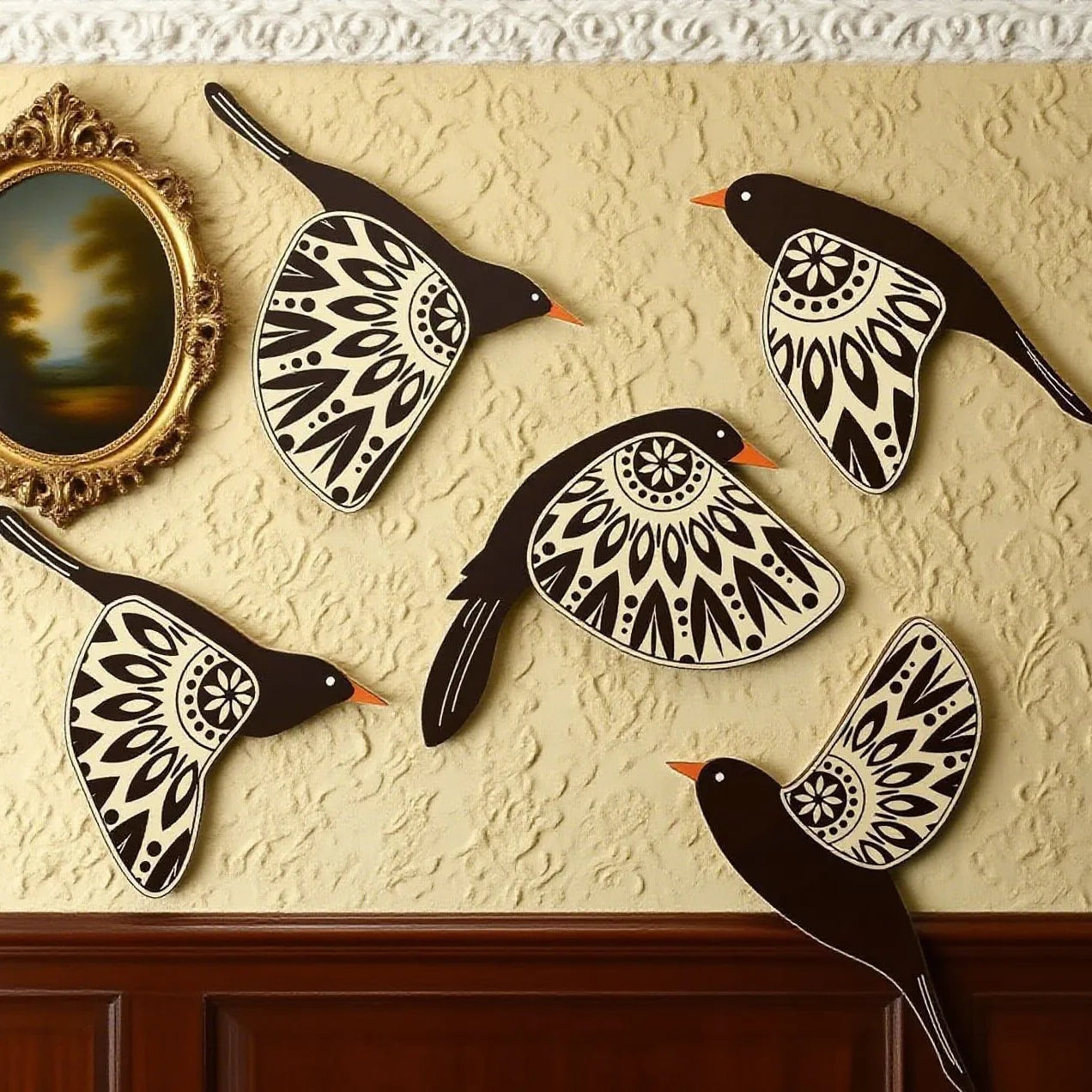 Décoration Murale Oiseau Volant en Bois - Art Mural Naturel