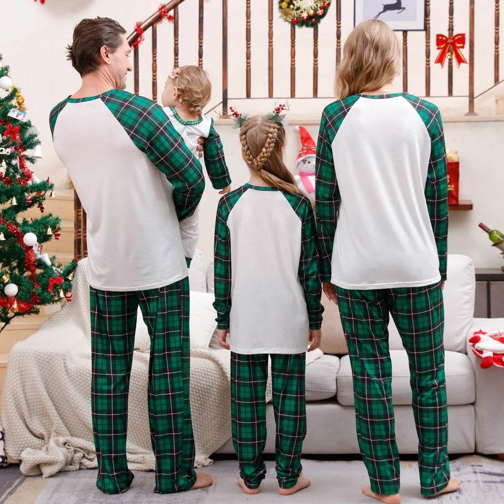 Pyjama de Noël Familial Sapin - Ensemble Assorti Femme Homme Enfant
